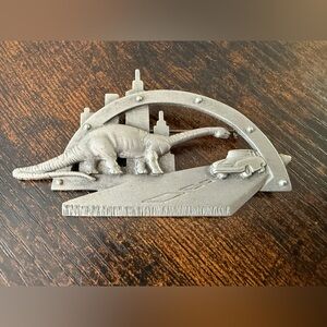 Vintage JJ Dinosaur & Car brooch
